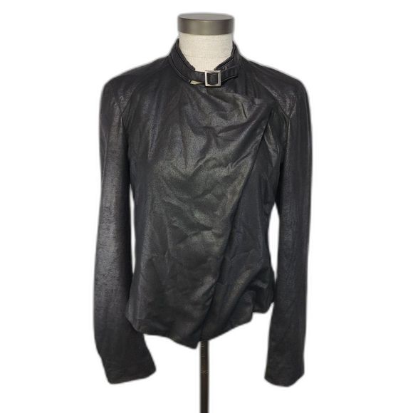 Armani Exchange Women's Black Faux Suede Jacket Size M - Picture 2 of 8